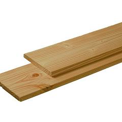 Douglas plank 1 zijde geschaafd, 1 zijde fijnbezaagd 2,8 x 19,5 x 500 cm, groen geïmpregneerd