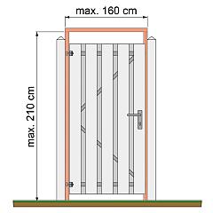 Tuindeurkozijn douglas met aanslaglat, max 160 cm breed
