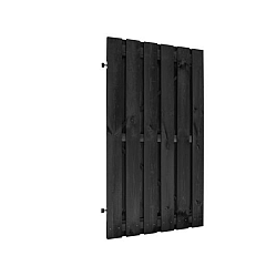 Naaldhout geschaafde plankendeur op verstelbaar zwart stalen frame 100 x 180 cm, recht, zwart gedompeld