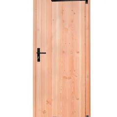 Douglas dichte enkele deur 90x201 cm, rechtsdraaiend, zwarte hengen, zwart beslag, onbehandeld