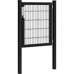 Hillfence metalen enkele poort Premium-line inclusief slot, 100 x 100 cm, zwart