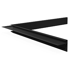 Aluminium daktrim binnenhoek, 4,5 x 4,5 x 40 cm, zwart RAL 9005