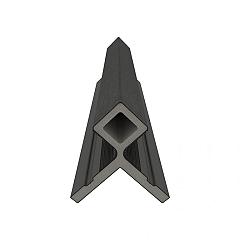 NewTechWood HKC co-extrusie hoekprofiel castellation tbv wand bekleding, 7 x 8 x 300 cm, Ebony zwart