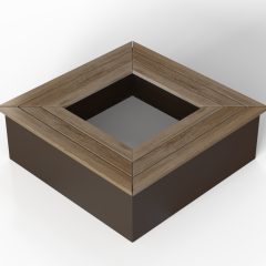 Zitbank | Vierkant | Billinga Hardhout | 210x210x45,5 cm