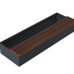 Zitbank | Recht | Hardhout | 270x47 cm