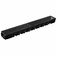 Top Drain | Met zwart gietijzer sleufrooster | 100x13x8.5 cm