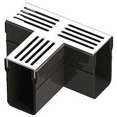 Garden Drain | T-stuk | Grijs aluminium | 18,2x6,5x10,4 cm