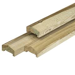 Afdeklat met sponning | Grenen | Groen | Geïmpregneerd | 180x8,5x3,5 cm