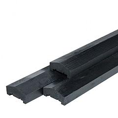 Afdekkap met sponning | Grenen | Zwart gespoten | Geïmpregneerd | 180x8,8x4,5 cm