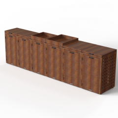 Kliko ombouw 240 Liter - 3 stuks CORTEN met tuinbak