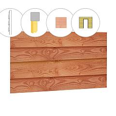 Zweeds rabat douglas enkelzijdige wand C, tbv enkele deur, 278,5 x 224 cm, onbehandeld