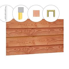 Zweeds rabat douglas enkelzijdige wand E, tbv dubbele deur, 371 x 224 cm, onbehandeld