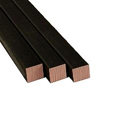 Douglas geschaafde paal 6,5 x 6,5 x 300 cm, zwart gespoten