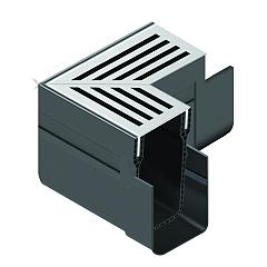 ACO Slimline hoekelement  incl. RVS rooster (koppelstuk geïntergreerd)