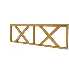 Hekwerk met kruis douglas type B, 228,5 x 73 cm, groen geïmpregneerd.