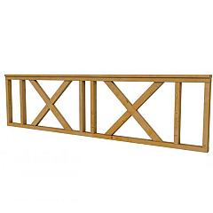 Hekwerk met kruis douglas type C, 278,5 x 73 cm, groen geïmpregneerd.