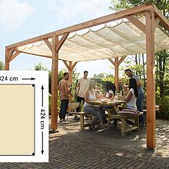 Douglas pergola houtpakket 324 x 424 cm t.b.v. schaduwdoek 290 x 400 cm, kleurloos geïmpregneerd.