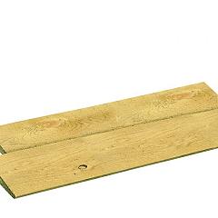 Scandinavisch vuren Zweeds rabat, 1 zijde geschaafd, 1 zijde fijnbezaagd, 1,5-3 x 19,5 x 300 cm, groen geïmpregneerd.