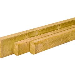 Scandinavisch vuren geschaafde regel 4,5 x 7,0 x 480 cm, groen geïmpregneerd.