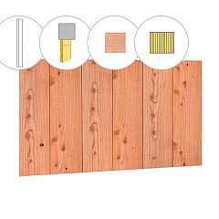 Halfhouts rabat douglas enkelzijdige wand A, 178,5 x 224 cm, onbehandeld.