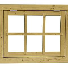 Vuren 6-ruits uitzetraam, 89,9 x 70,3 cm, groen geïmpregneerd.