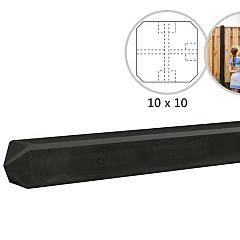 Betonpaal met diamantkop tbv betonplaten met motief 10 x 10 x 275 cm, antraciet gecoat t-paal