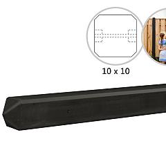 Betonpaal met diamantkop tbv betonplaten met motief 10 x 10 x 275 cm, antraciet gecoat tussenpaal