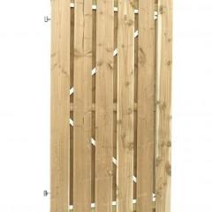 Jumbodeur met slotgat, geschaafd vuren 15 mm op verstelbaar stalen frame 100 x 180 cm, recht verticaal.