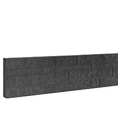 Betonplaat dubbelzijdig rotsmotief 36 x 3,5 x 184 cm, antraciet ongecoat.