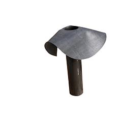 Dakdoorvoer met onderuitloop t.b.v. blokhutten met plat dak.