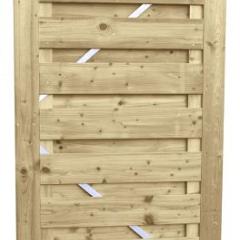 Jumbodeur met slotgat, geschaafd vuren 15 mm op verstelbaar stalen frame 100 x 180 cm, recht horizontaal.