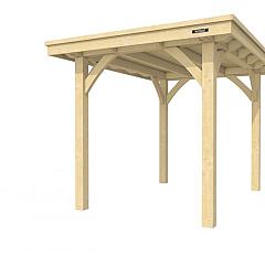 Buitenverblijf plat dak Excellent I, vuren, basismodel L/A, 207x307 cm, onbehandeld.