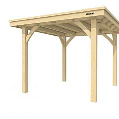 Buitenverblijf plat dak Excellent I, vuren, basismodel L/B, 257x307 cm, onbehandeld.