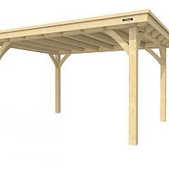 Buitenverblijf plat dak Excellent I, vuren, basismodel L/E, 399x307 cm, onbehandeld.