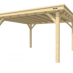 Buitenverblijf plat dak Excellent I, vuren, basismodel XXL/E, 399x399 cm, onbehandeld.