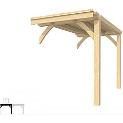 Buitenverblijf plat dak Excellent Modulair, vuren, tussenstuk L/A, 193x307 cm, onbehandeld.
