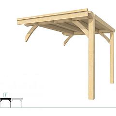 Buitenverblijf plat dak Excellent Modulair, vuren, tussenstuk L/B, 243x307 cm, onbehandeld.