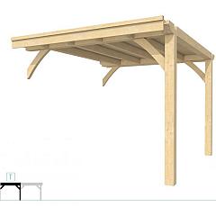 Buitenverblijf plat dak Excellent Modulair, vuren, tussenstuk L/C, 293x307 cm, onbehandeld.