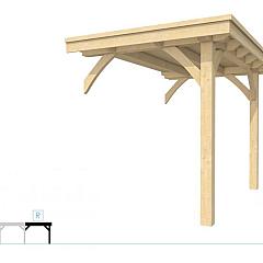 Buitenverblijf plat dak Excellent Modulair, vuren, rechterdeel L/A, 193x307 cm, onbehandeld.