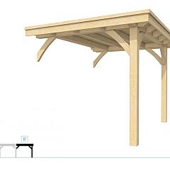 Buitenverblijf plat dak Excellent Modulair, vuren, rechterdeel L/B, 243x307 cm, onbehandeld.