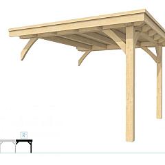 Buitenverblijf plat dak Excellent Modulair, vuren, rechterdeel L/C, 293x307 cm, onbehandeld.