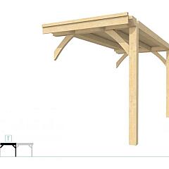 Buitenverblijf plat dak Excellent Modulair, vuren, tussenstuk XXL/A, 193x399 cm, onbehandeld.