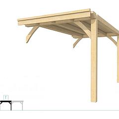 Buitenverblijf plat dak Excellent Modulair, vuren, tussenstuk XXL/B, 243x399 cm, onbehandeld.