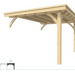 Buitenverblijf plat dak Excellent Modulair, vuren, rechterdeel XXL/C, 293x399 cm, onbehandeld.