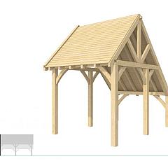 Buitenverblijf kapschuur Excellent Modulair, vuren, linkerdeel XXL/B, 257x399 cm, kleurloos geïmpregneerd.