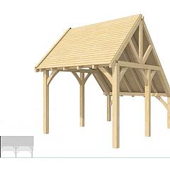Buitenverblijf kapschuur Excellent Modulair, vuren, linkerdeel XXL/C, 307x399 cm, onbehandeld.