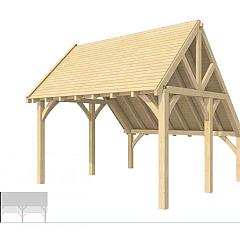 Buitenverblijf kapschuur Excellent Modulair, vuren, linkerdeel XXL/E, 399x399 cm, onbehandeld.