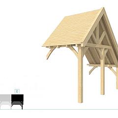 Buitenverblijf kapschuur Excellent Modulair, vuren, rechterdeel XXL/A, 193x399 cm, kleurloos geïmpregneerd.