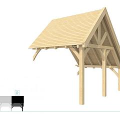 Buitenverblijf kapschuur Excellent Modulair, vuren, rechterdeel XXL/C, 293x399 cm, kleurloos geïmpregneerd.