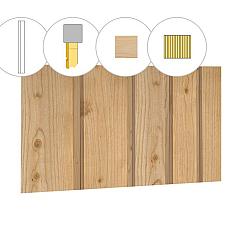 Banddeel vuren enkelzijdige achterwand B, 228,5 x 125 cm, onbehandeld.